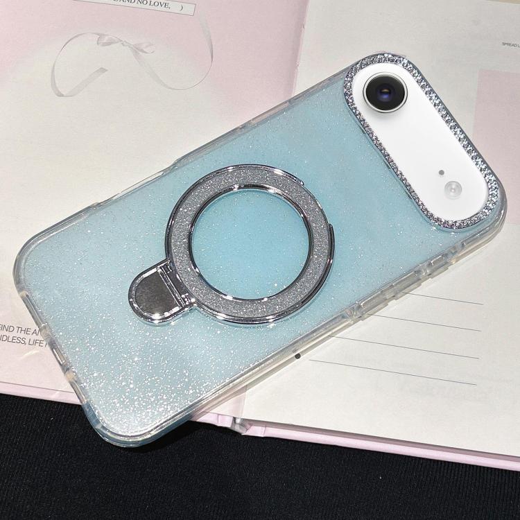 

For iPhone Air Gradient Glitter Diamonds MagSafe Phone Case(Light Blue)