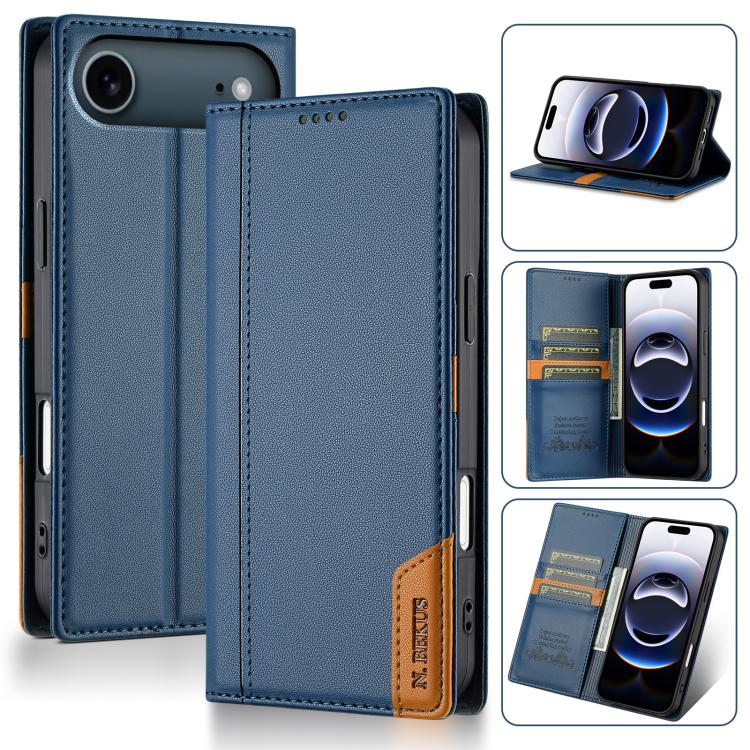 

For iPhone Air N.BEKUS P3 RFID Stitching Magnetic Flip Leather Phone Case(Blue)