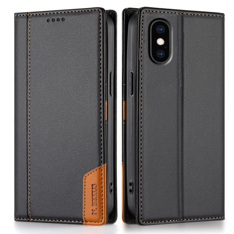 

For iPhone XS Max N.BEKUS P3 RFID Stitching Magnetic Flip Leather Phone Case(Black)