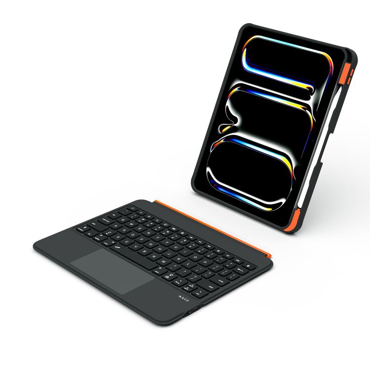 

适用于 iPad Air 11 2025 / iPad 2025 / 2022 Colorful Backlight Bluetooth Keyboard Leather Tablet Case with Rotating Holder(Black)