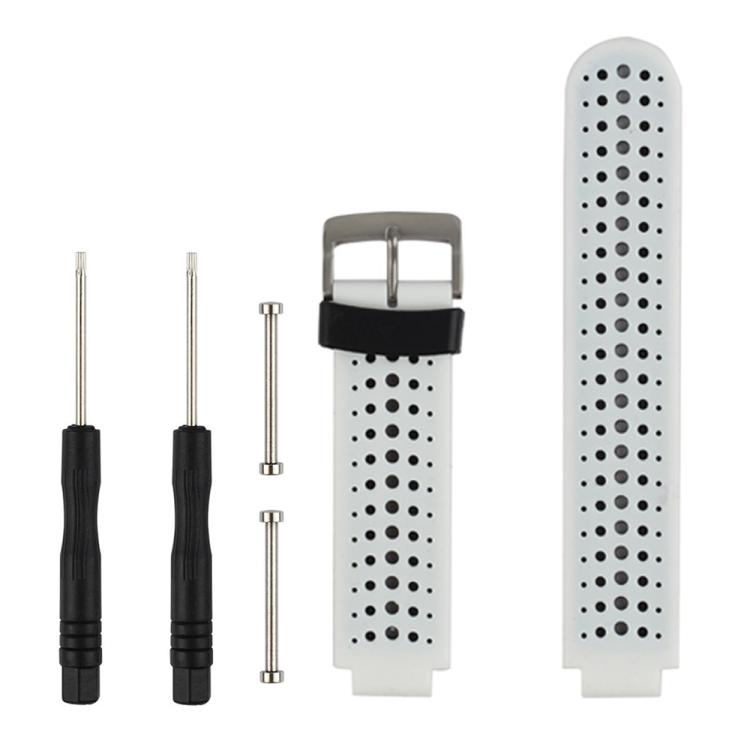 

For Garmin Forerunner 235/220/620/630/230/735 xDfind Two-color Silicone Watch Band with Tool(White Black)