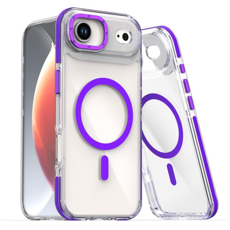 For iPhone Air Dual-Color Clear Acrylic Hybrid TPU MagSafe Phone Case(Purple) — купить у Sunsky-online WW