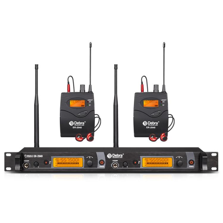 

DEBRA ER-2040 Professional Stage Wireless Audio Return Monitoring System with Two Receivers(US Plug)