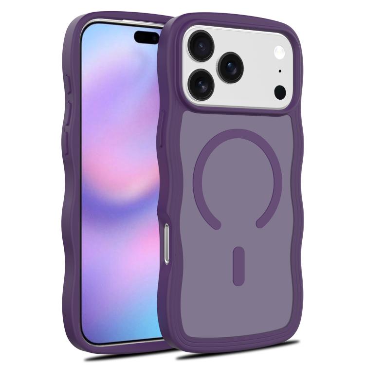 

For iPhone 17 Pro Max Skin Feel Wave Texture MagSafe Phone Case(Purple)