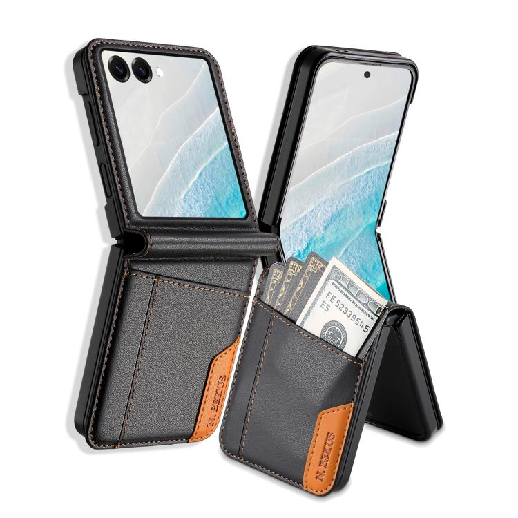 

For Samsung Galaxy Z Flip7 5G N.BEKUS P3 RFID Stitching Magnetic Flip Leather Phone Case(Black)