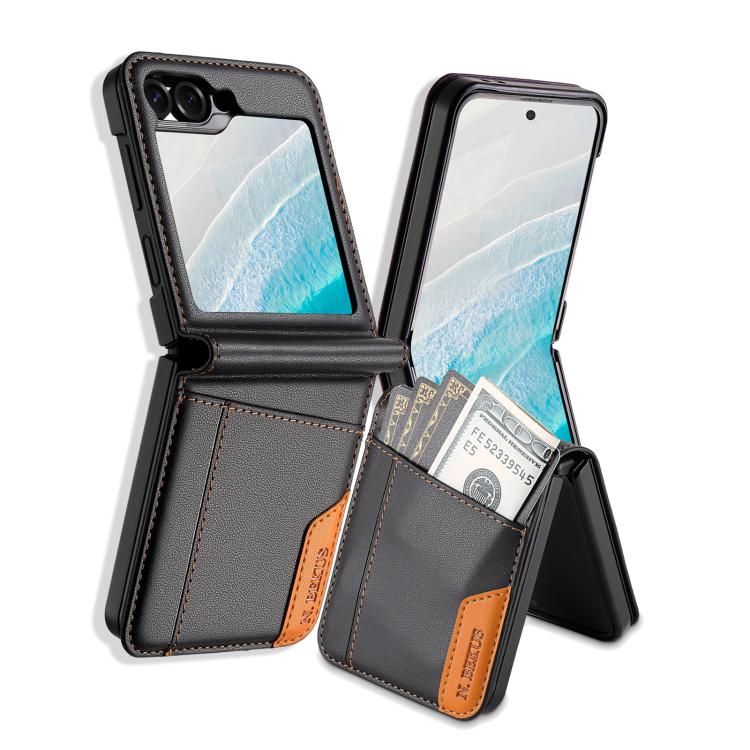 

For Samsung Galaxy Z Flip6 / Flip7 FE N.BEKUS P3 RFID Stitching Magnetic Flip Leather Phone Case(Black)