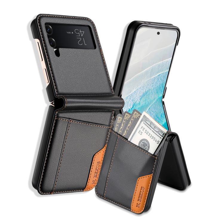 

For Samsung Galaxy Z Flip3 5G N.BEKUS P3 RFID Stitching Magnetic Flip Leather Phone Case(Black)