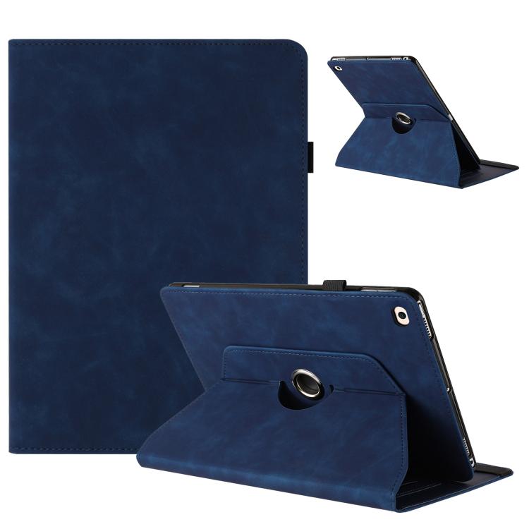 

For iPad Air 2 / 1 / 9.7 2018 / 2017 Solid Color Rotation Holder Leather Smart Tablet Case(Blue)