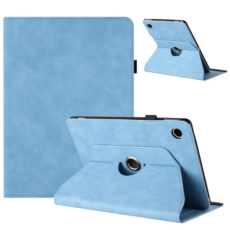 

For Samsung Galaxy Tab A11 / A9 Solid Color Rotation Holder Leather Tablet Case(Sky Blue)