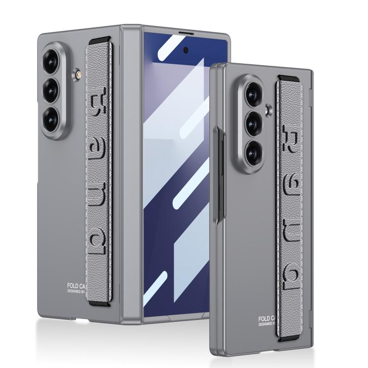 

For Samsung Galaxy Z Fold7 5G GKK Integrated Magnetic Folding Hinged Wristband Phone Case(Grey)