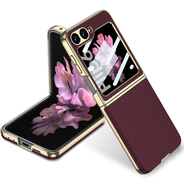 

For Samsung Galaxy Z Flip6/7 FE GKK Integrated Plating Leather Phone Case(Red)