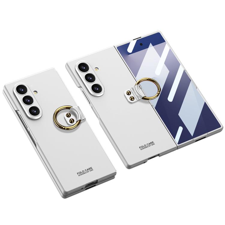 

For Samsung Galaxy Z Fold7 5G GKK Integrated Ultra-thin PC Full Coverage Phone Case with Ring Holder(White)