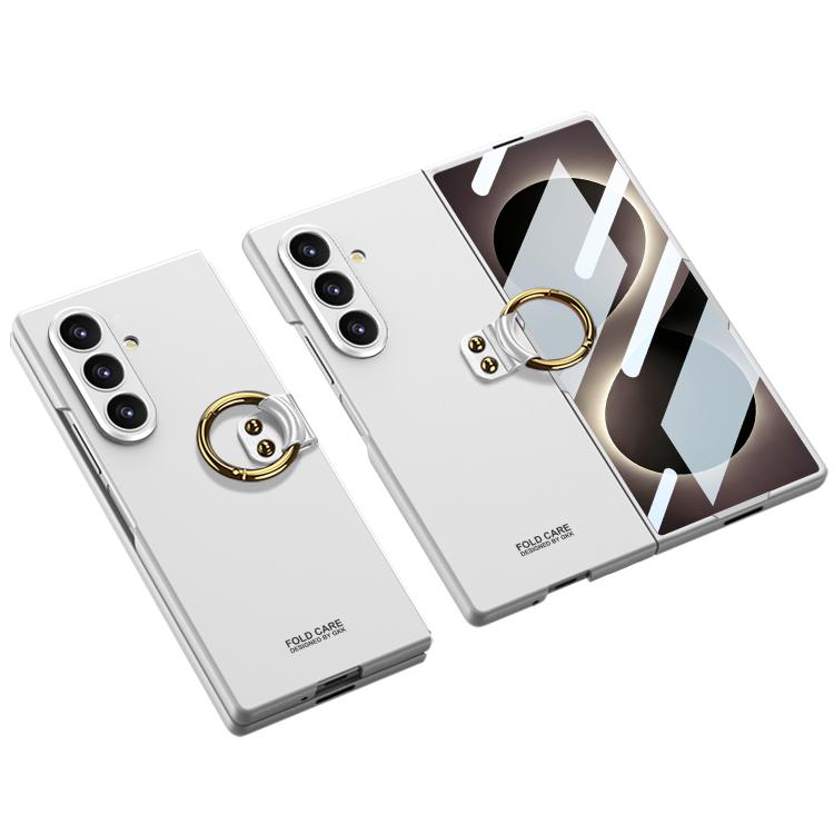 For Galaxy Z Fold8 Ultra 5G GKK Integrated Ultra-thin PC Full Coverage Phone Case with Ring Holder(White)