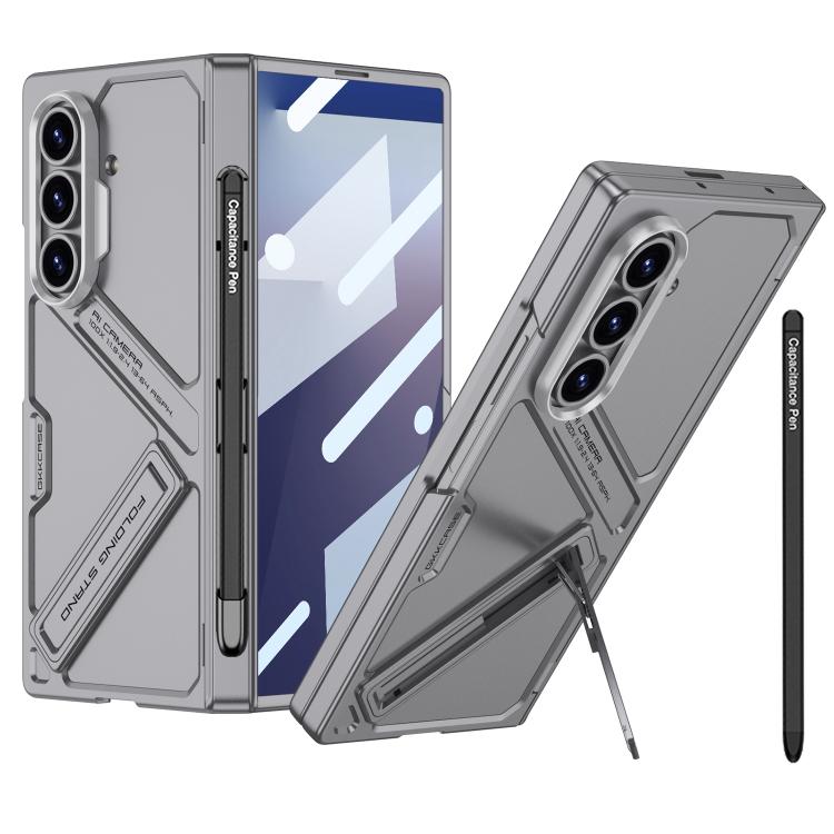 

For Samsung Galaxy Z Fold7 5G GKK Integrated Magnetic Folding Hinge Vision Phone Case with Pen(Grey)