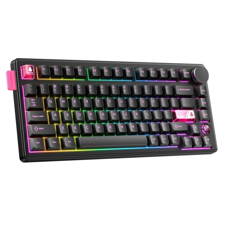

ONIKUMA MT706 81-Keys Hot Swappable Triple Mode Mechanical Keyboard(Black)