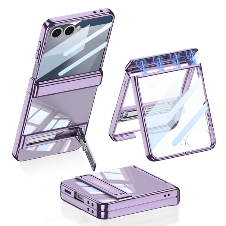 For Samsung Galaxy Z Flip7 5G GKK Integrated Triumph Phantom Magnetic Phone Case with Holder(Purple)