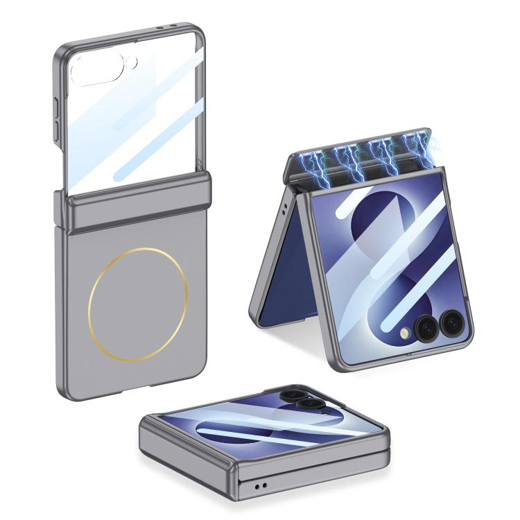 For Galaxy Z Flip8 5G GKK Integrated MagSafe Magnetic Full Coverage Phone Case(Grey)