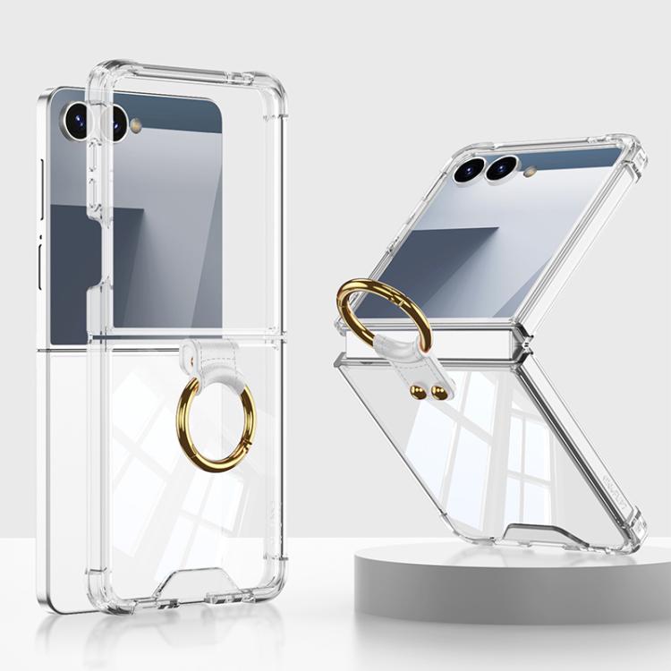 

For Samsung Galaxy Z Flip7 5G GKK Airbag Phone Case with Ring(Transparent)