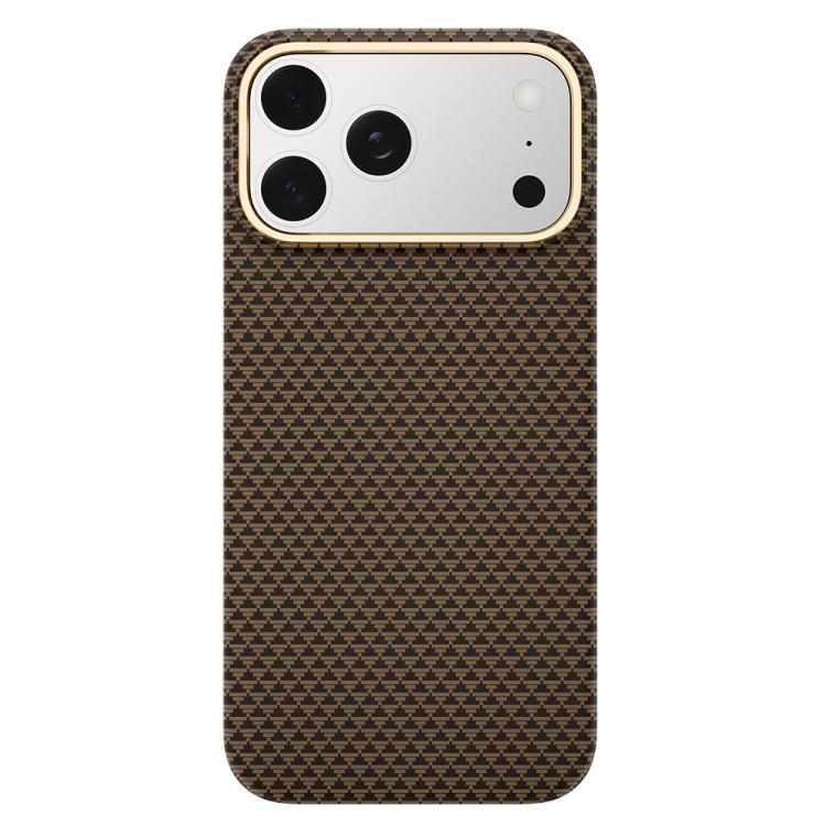 

For iPhone 17 Pro Max Metal Frame Nanofiber MagSafe Magnetic Phone Case(Gold)