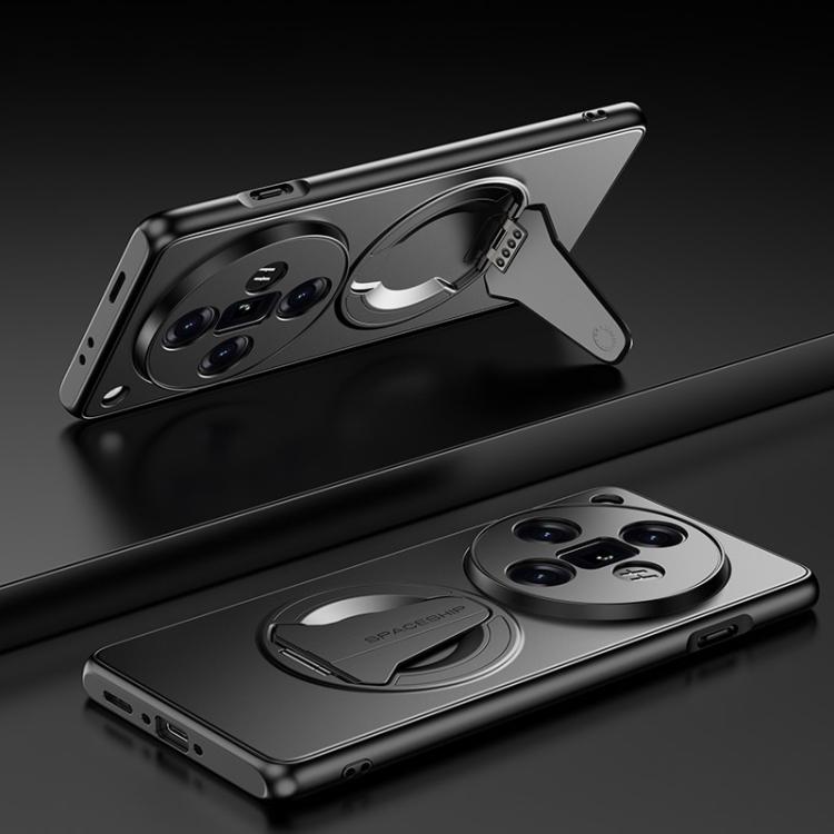 

For OPPO Find X7 Ultra Spaceship MagSafe Folding Holder Phone Case(Black)
