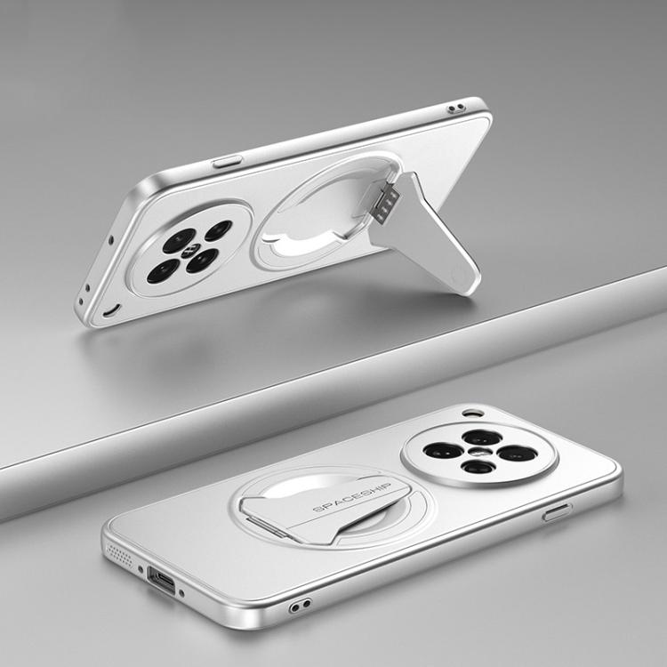 

For OPPO Find X8s Spaceship MagSafe Folding Holder Phone Case(Silver White)