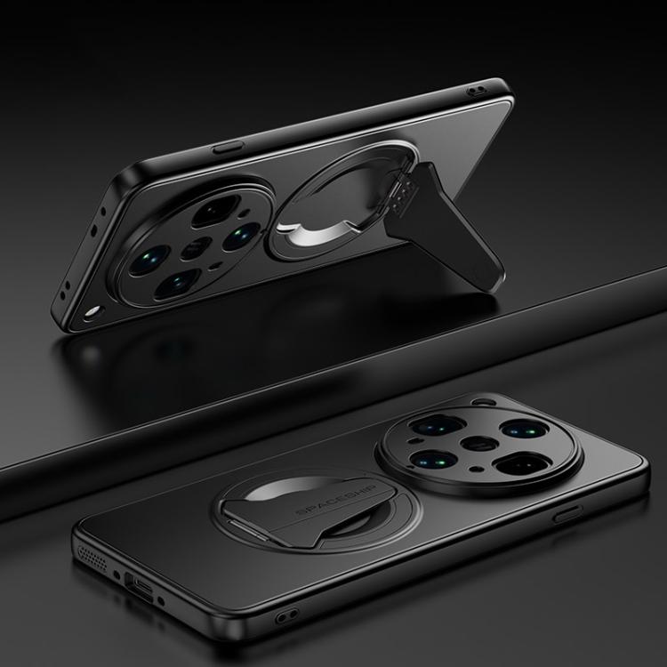 

For OPPO Find X8 Ultra Spaceship MagSafe Folding Holder Phone Case(Black)