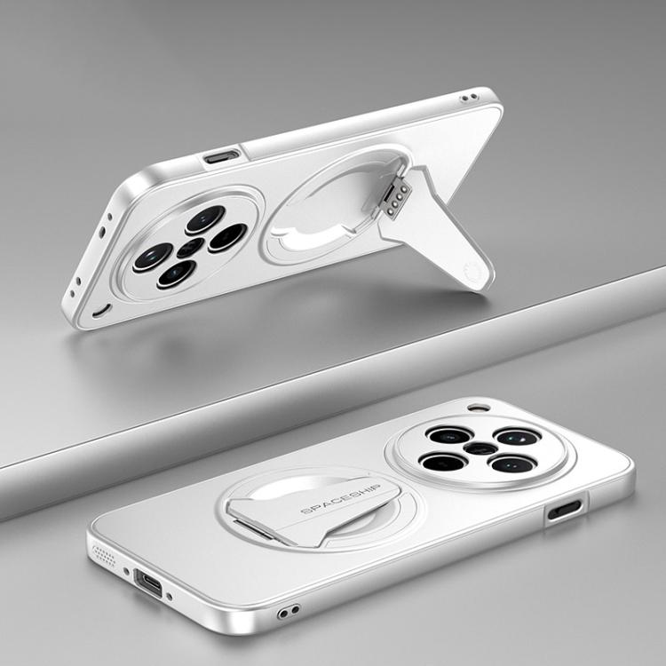 

For OPPO Find X8 Spaceship MagSafe Folding Holder Phone Case(Silver White)