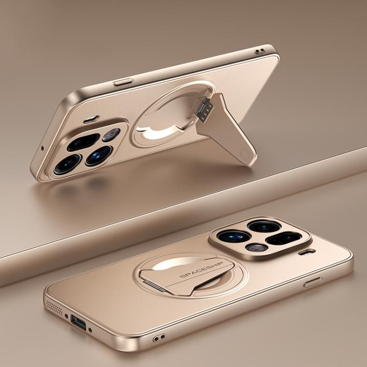 

For OPPO Find X9 Pro Spaceship MagSafe Folding Holder Phone Case(Desert Gold)