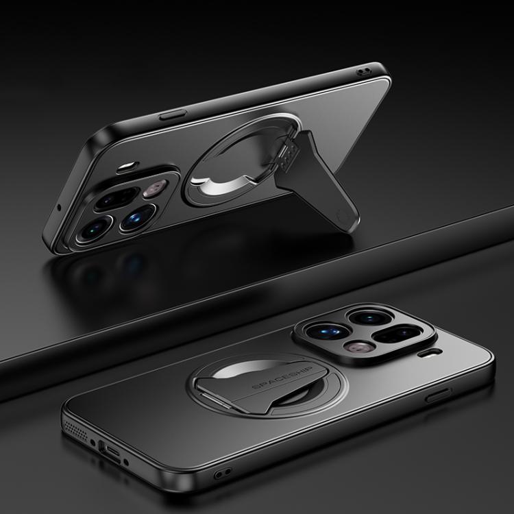 

For OPPO Find X9 Pro Spaceship MagSafe Folding Holder Phone Case(Black)