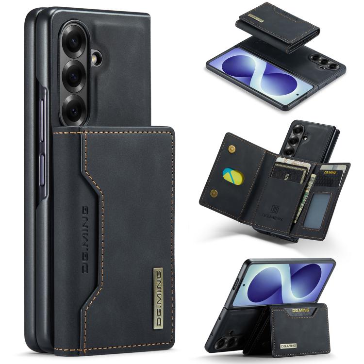 For Galaxy Z Fold8 Ultra 5G DG.MING M2 Series 3-Fold Multi Card Bag hybrid Magnetic Phone Case with Long Lanyard(Black)