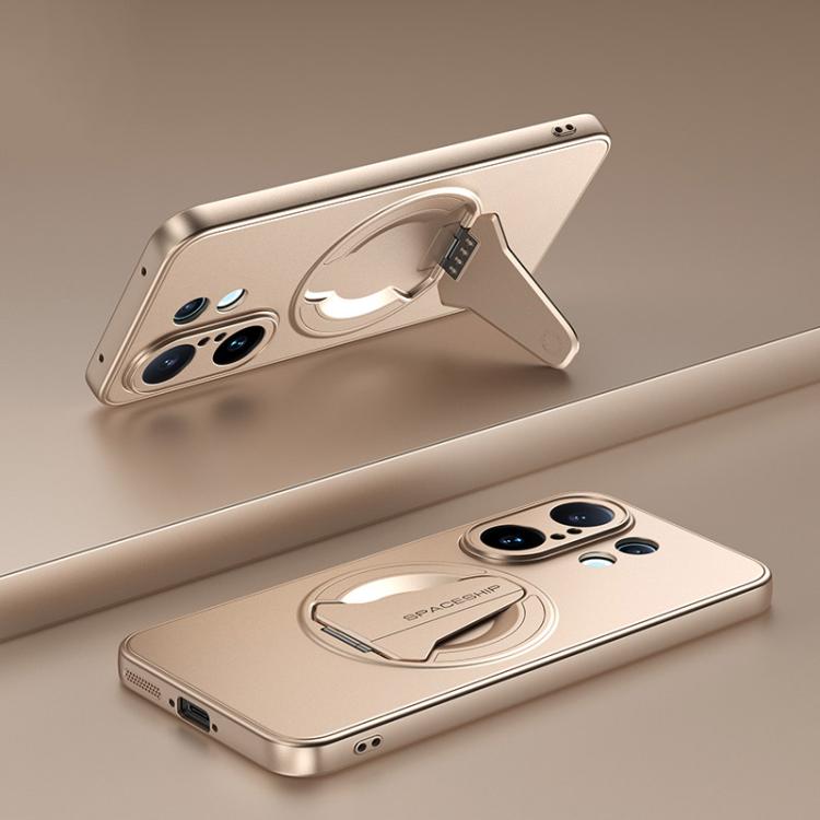 

For vivo S30 Pro mini Spaceship MagSafe Folding Holder Phone Case(Desert Gold)