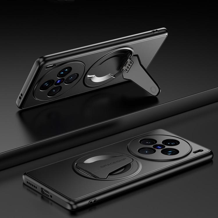 

For vivo X100 Spaceship MagSafe Folding Holder Phone Case(Black)