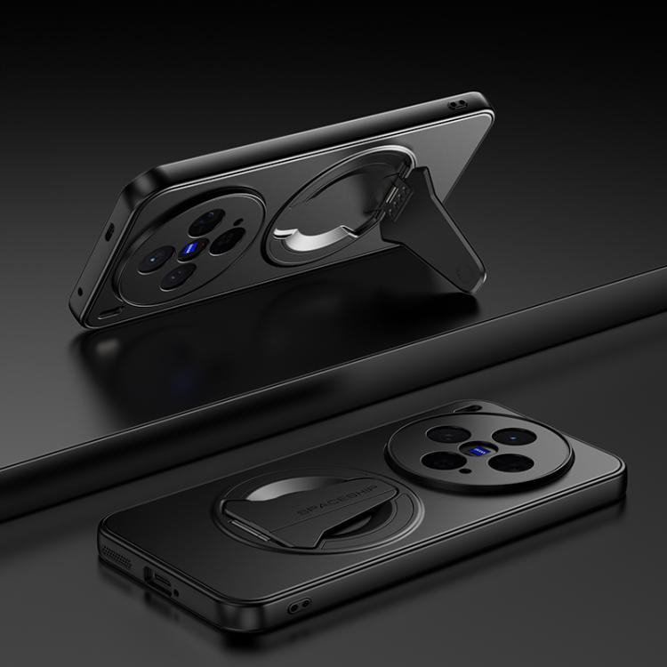 

For vivo X300 5G Spaceship MagSafe Folding Holder Phone Case(Black)