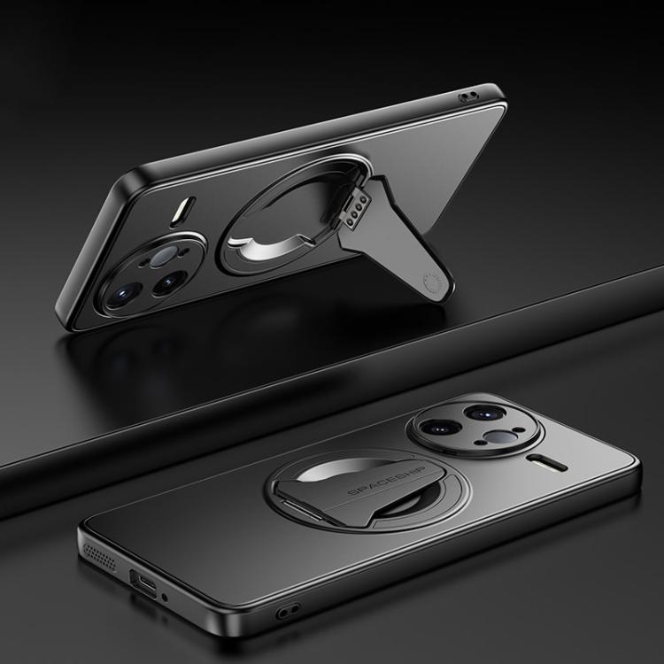 

For Redmi K80 Pro Spaceship MagSafe Folding Holder Phone Case(Black)