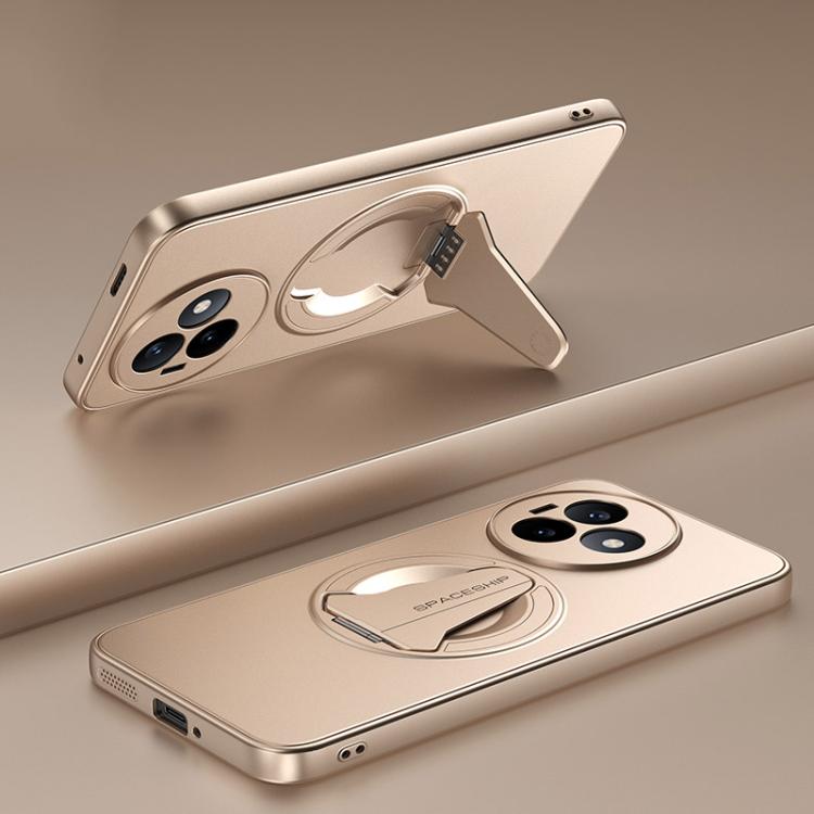 

For Redmi K80 Ultra Spaceship MagSafe Folding Holder Phone Case(Desert Gold)