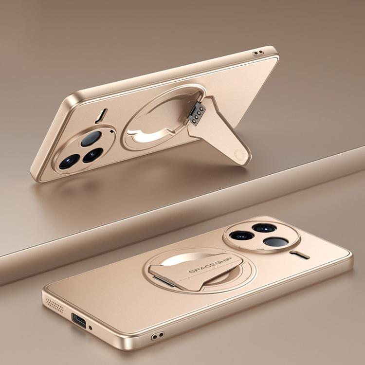 

For Redmi K80 Spaceship MagSafe Folding Holder Phone Case(Desert Gold)