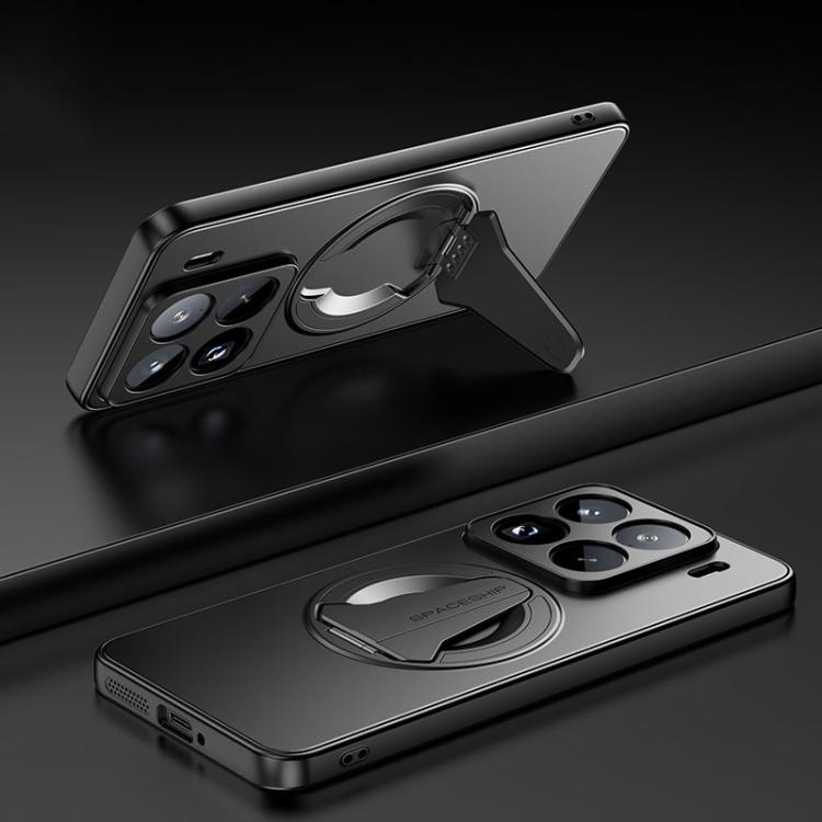 

For Xiaomi 15 Pro Spaceship MagSafe Folding Holder Phone Case(Black)