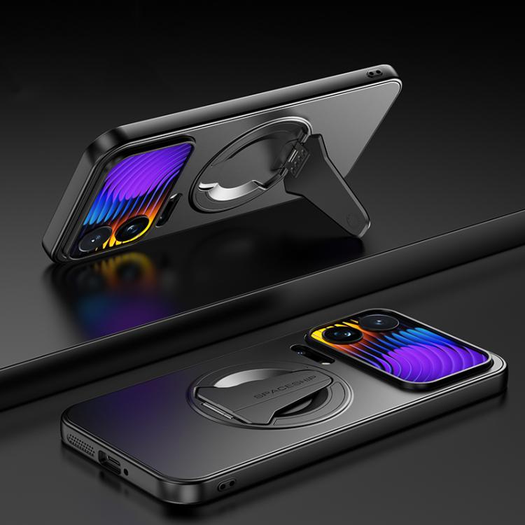 

For Xiaomi 17 Pro Spaceship MagSafe Folding Holder Phone Case(Black)