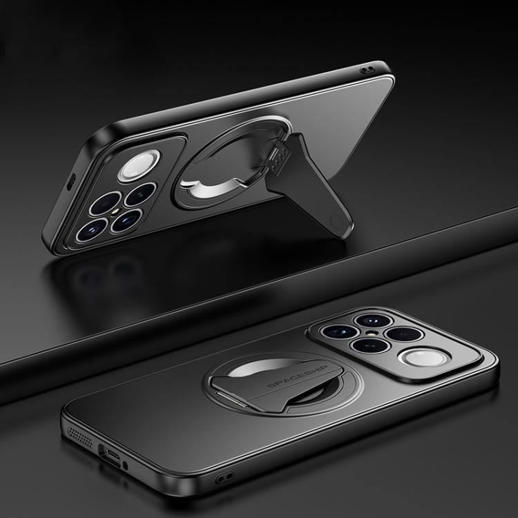 

For Redmi K90 Pro Max Spaceship MagSafe Folding Holder Phone Case(Black)