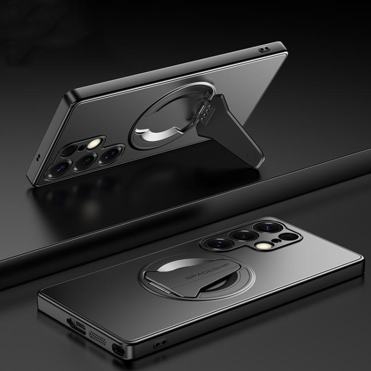 

For Samsung Galaxy S26 Ultra 5G Spaceship MagSafe Folding Holder Phone Case(Black)