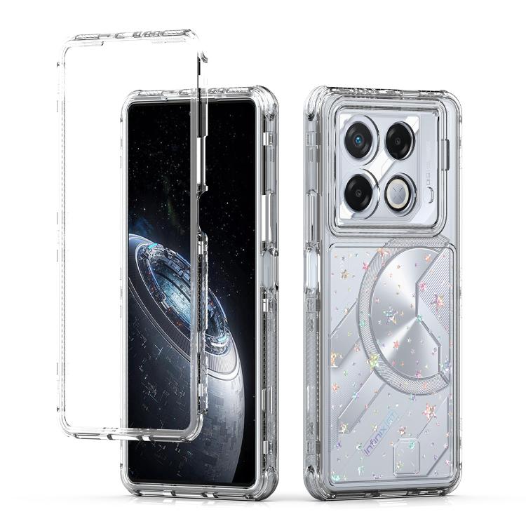 

For Infinix GT 20 Pro / Note 40 4G Transparent Acrylic Laser Paper Phone Case(Stars)