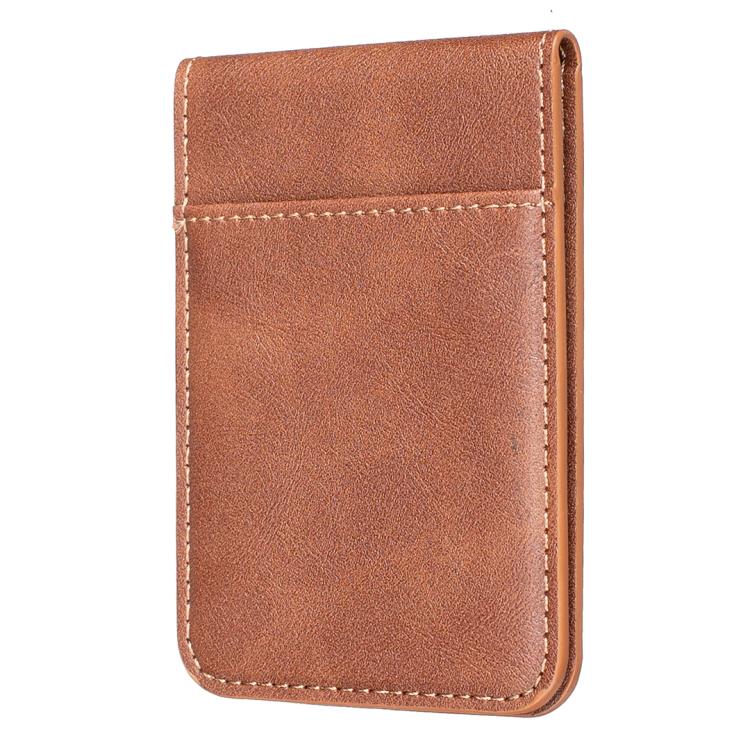 

BFK26 Solid Color Magnetic Card Bag Mobile Phone Back Sticker(Brown)