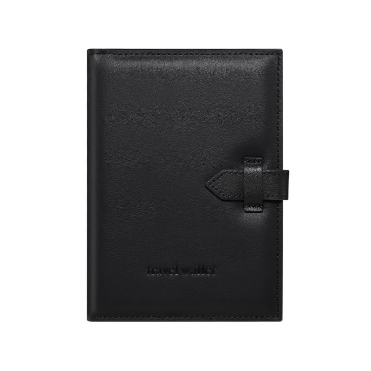 

Genuine Leather Business Passport Bag Multifunctional Card Holder(Black)