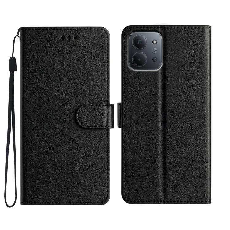 

For Redmi 15C 5G / 4G EU 173mm Silk Texture Horizontal Flip Leather Phone Case(Black)