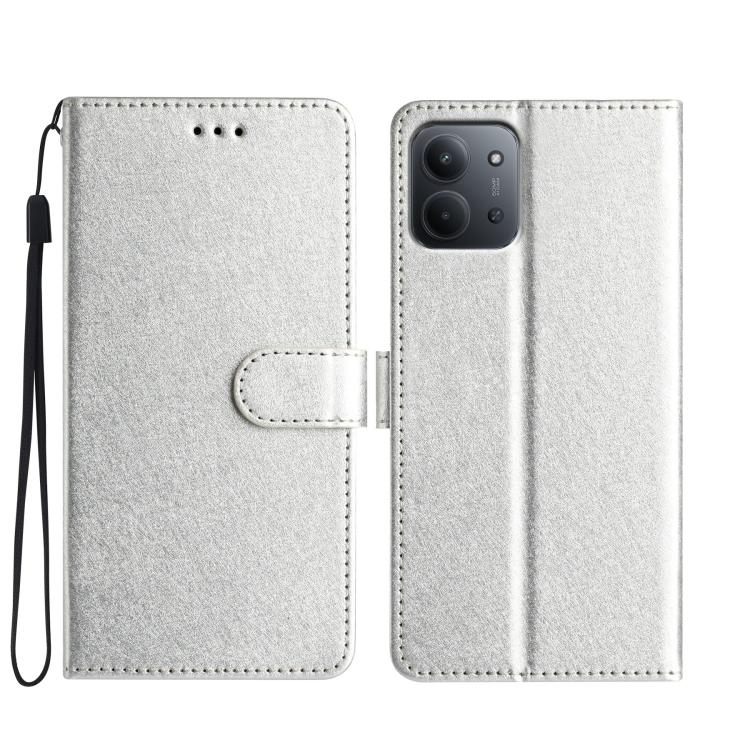 

For Redmi 15C 5G / 4G EU 173mm Silk Texture Horizontal Flip Leather Phone Case(Silver)