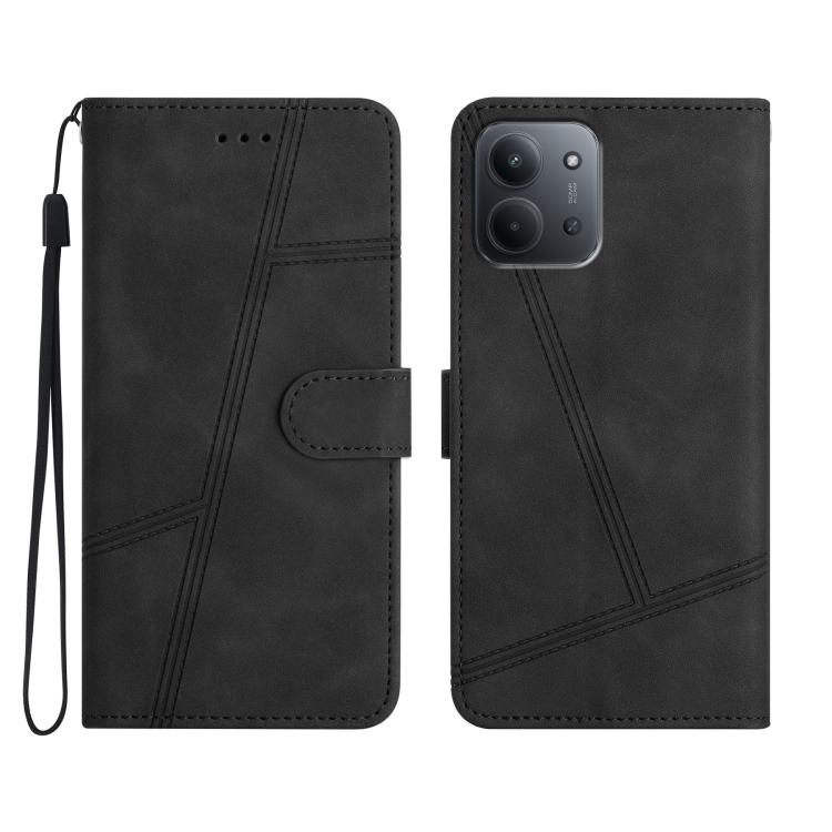 

For Redmi 15C 5G / 4G EU 173mm Skin-feel Stitching Leather Phone Case(Black)