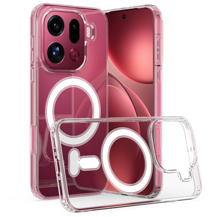 For OPPO Find X9 Pro 5G MagSafe Clear Acrylic PC Hybrid TPU Phone Case(Transparent)