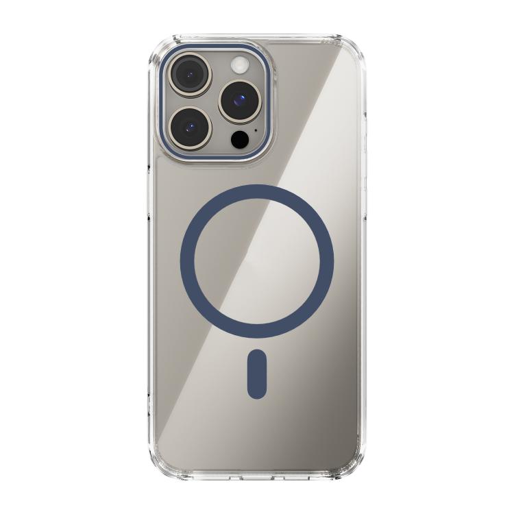 

For iPhone 14 Pro ABEEL MagSafe Magnetic Color Ring Anti-scratch Transparent Phone Case(Blue)