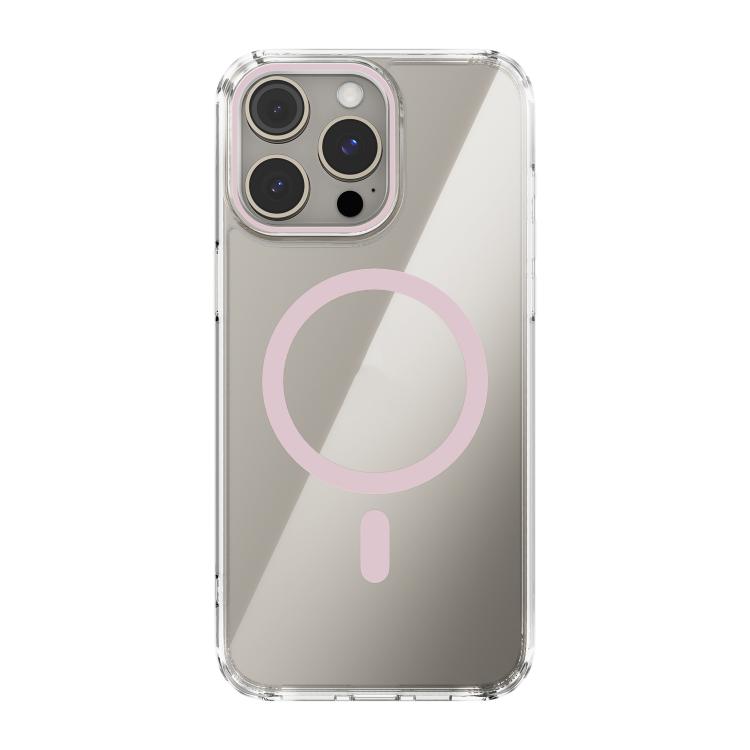

For iPhone 13 Pro ABEEL MagSafe Magnetic Color Ring Anti-scratch Transparent Phone Case(Pink)