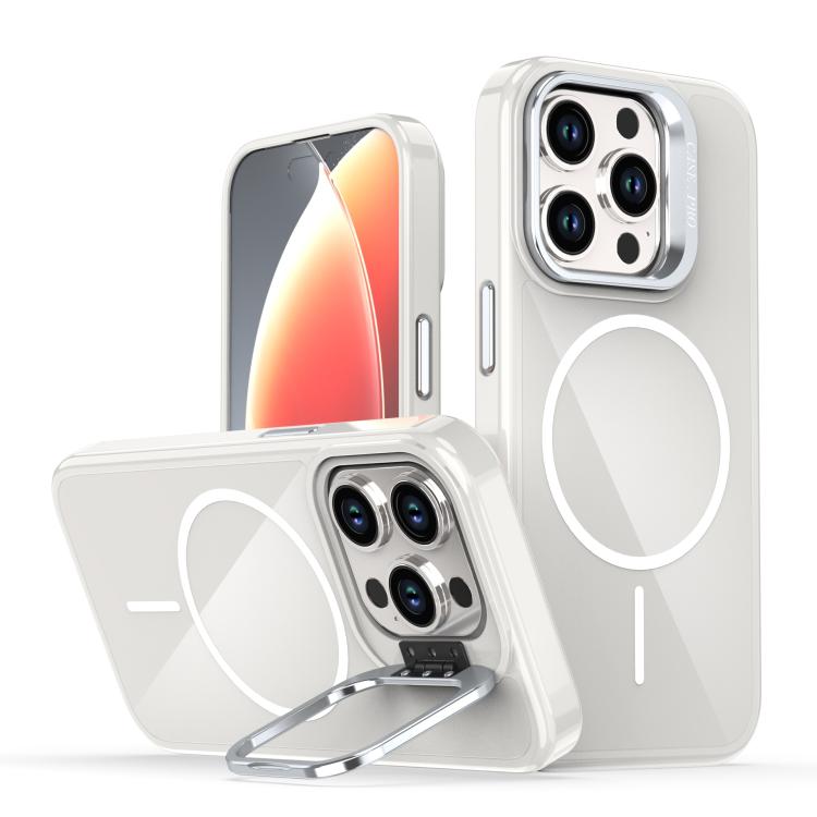 

For iPhone 15 Pro Bright Color Imitation Camera Bracket Magsafe Phone Case(Summit Stone)